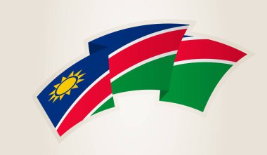 Namibya 'nın Ulusal Sembolü Soyut Kurdele Şeklinde Namibya Bayrağı.