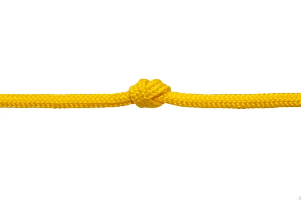 Seil Mit Knoten Isoliert Auf Weißem Hintergrund — Stockfoto