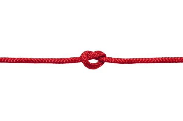 Мотузка Вузлом Ізольована Білому Тлі — стокове фото