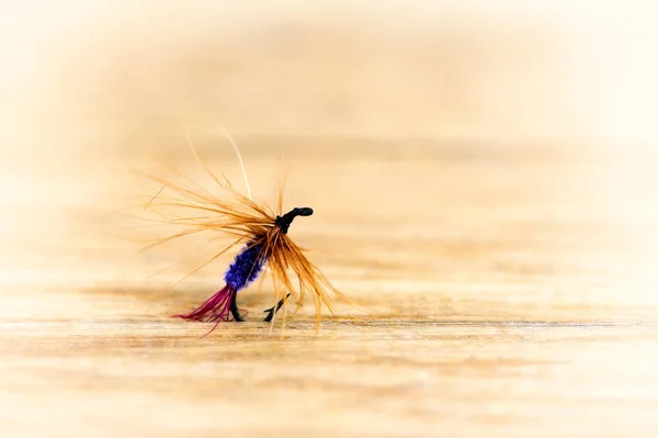 Köder Fliegen Zum Fischen Aus Nächster Nähe Retro Stil — Stockfoto
