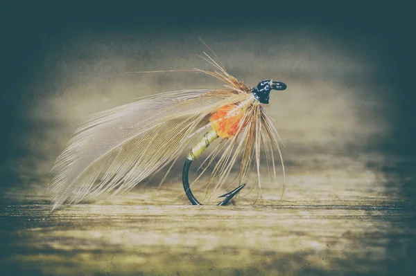 Μύγα Ψάρεμα δόλωμα ρετρό στυλ — Φωτογραφία Αρχείου