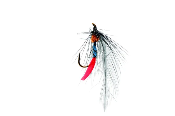 Close Colorful Fishing Fly White Background — Stock Photo, Image