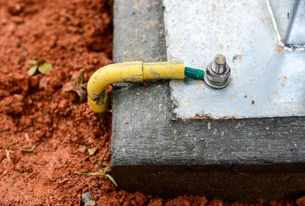 Erdkabel Betonsockel Verlegen — Stockfoto