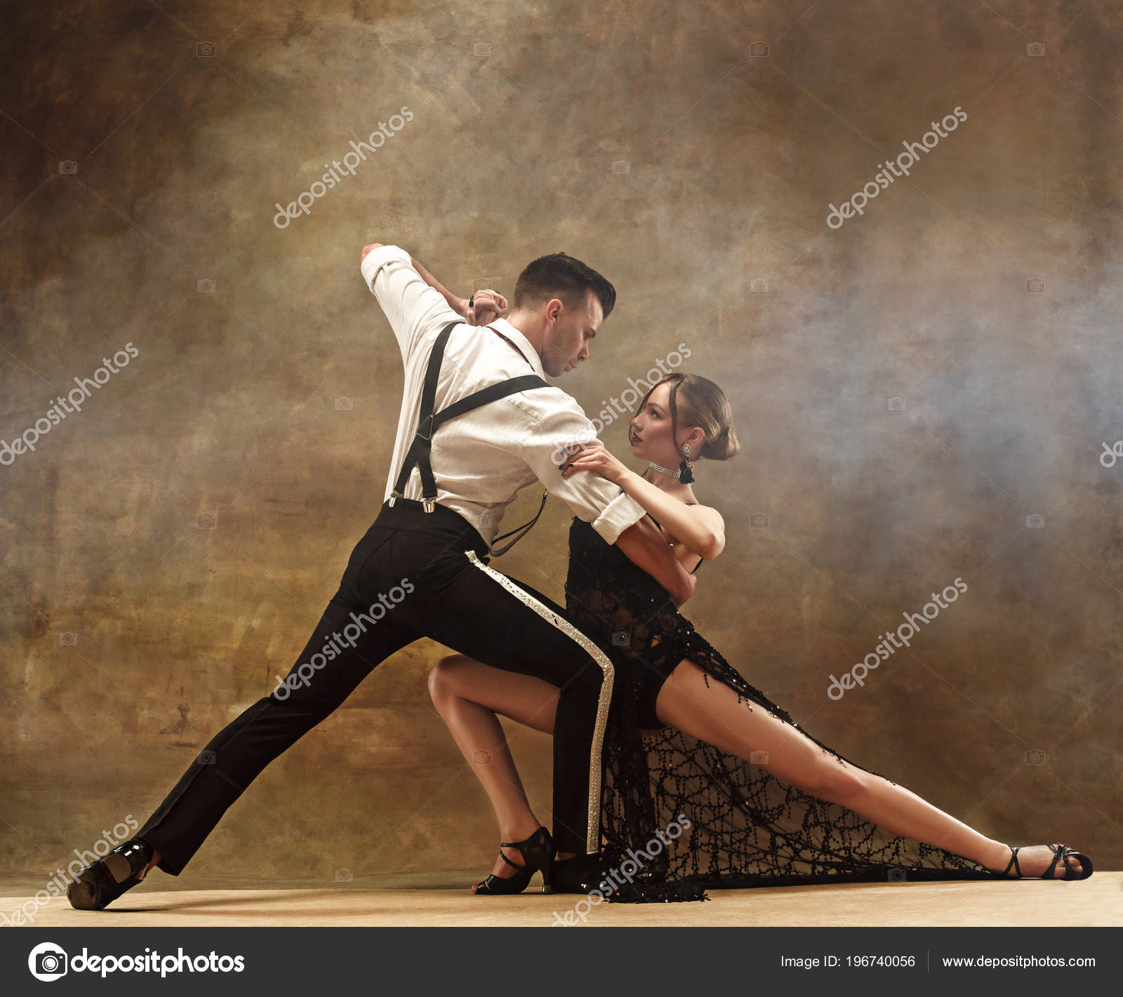 Premium Photo | Painting of a couple dancing in a dance pose generative ai