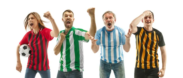 Collage about emotions of football fans