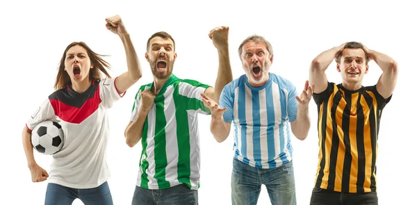 Collage about emotions of football fans — Stock Photo, Image