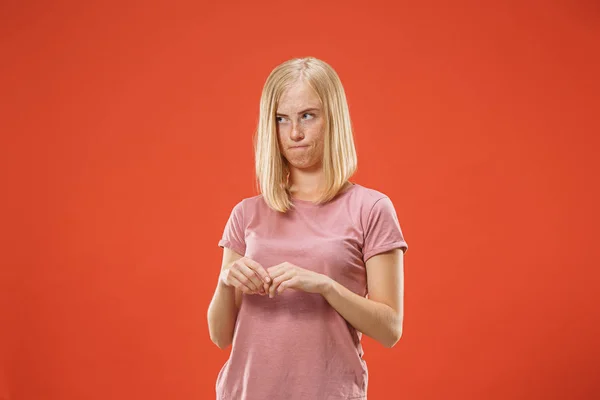 Hermosa mujer mirando sorprendido y desconcertado —  Fotos de Stock