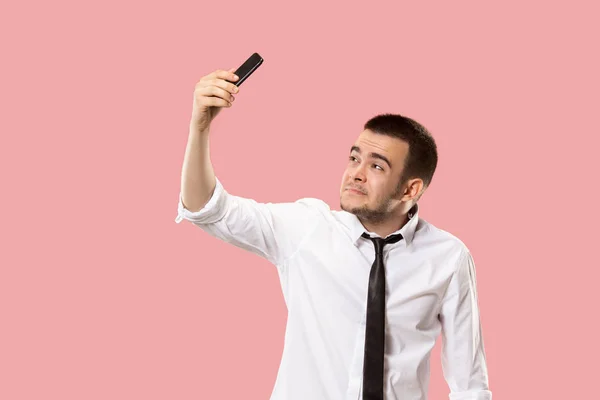 Schöner Geschäftsmann mit Handy — Stockfoto