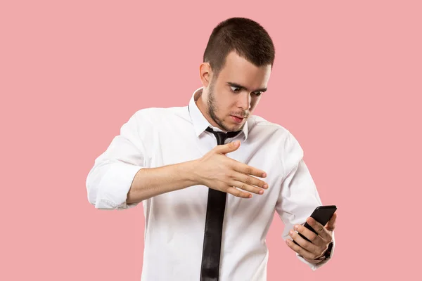 Schöner Geschäftsmann mit Handy — Stockfoto