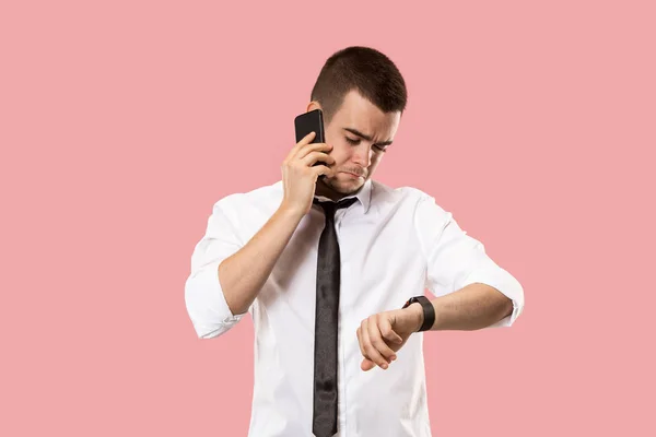 Handsome businessman with mobile phone — Stock Photo, Image