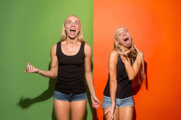 The crazy women with weird expression — Stock Photo, Image