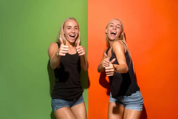 The happy business women standing and smiling — Stock Photo, Image