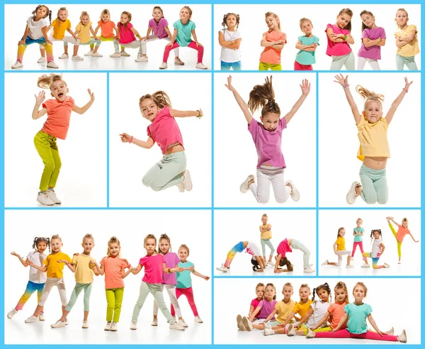 The kids dance school, ballet, hiphop, street, funky and modern dancers — Stock Photo, Image