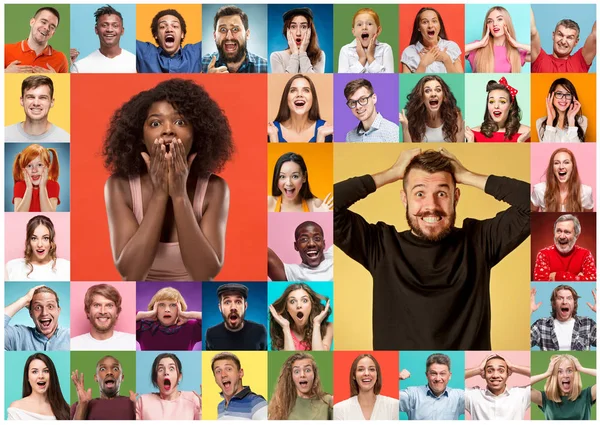 The collage of surprised people — Stock Photo, Image