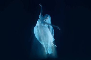 fotoğraf resim - güzel balerin peçe ile şehvetli ve duygusal dansı olarak