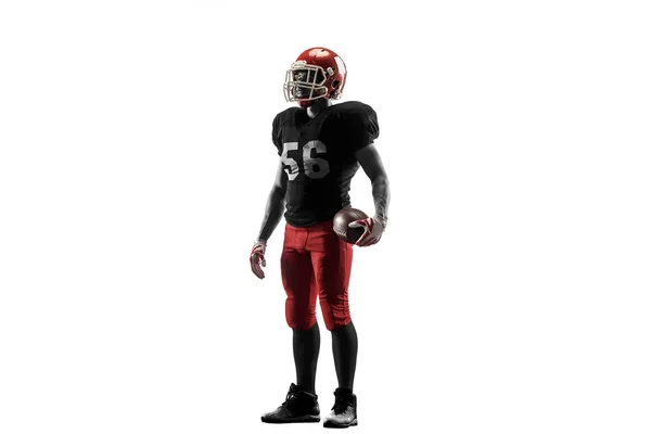 One american football player man studio isolated on white background — Stock Photo, Image
