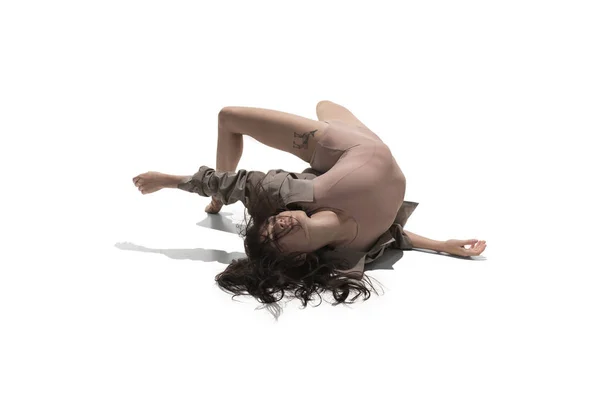 Schöne schlanke junge Frau modernen Jazz zeitgenössischen Stil Balletttänzerin — Stockfoto