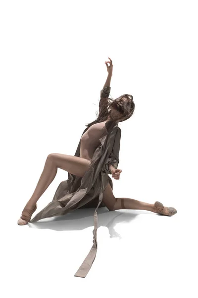 Bella sottile giovane ballerina jazz moderno stile contemporaneo — Foto Stock