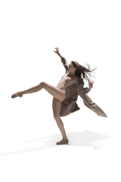 Beautiful slim young female modern jazz contemporary style ballet dancer