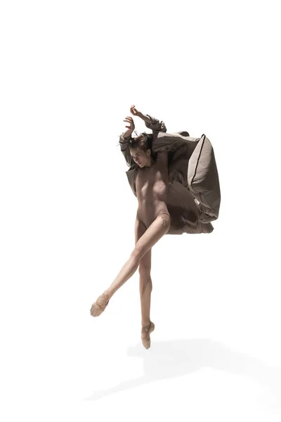 Bella sottile giovane ballerina jazz moderno stile contemporaneo — Foto Stock