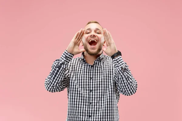 Não Falhes Jovem Homem Casual Gritando Grita Chorando Homem Emocional — Fotografia de Stock