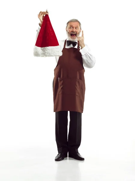 Ritratto di uomo in costume da Babbo Natale — Foto Stock