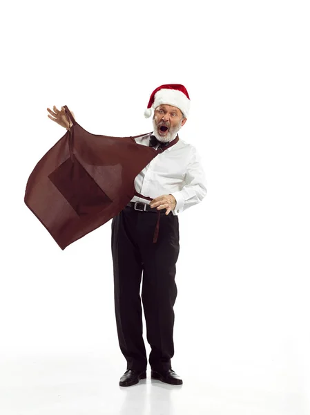 Retrato del hombre disfrazado de Papá Noel — Foto de Stock