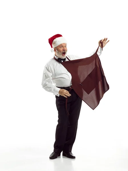 Retrato del hombre disfrazado de Papá Noel — Foto de Stock