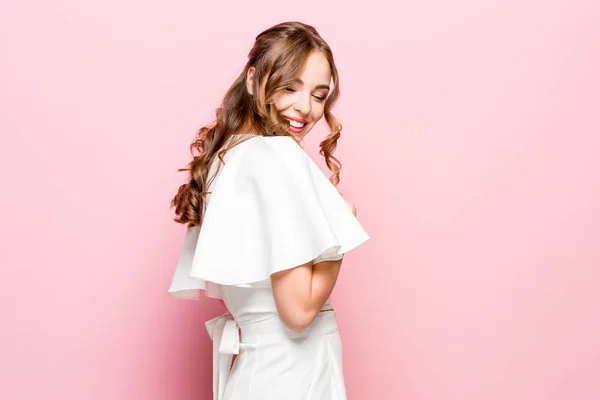 The young womans portrait with happy emotions — Stock Photo, Image