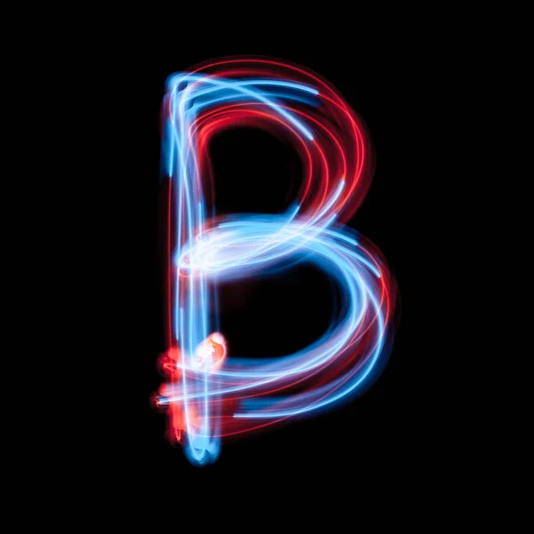 Lettera B dell'alfabeto composto da segni al neon — Foto Stock