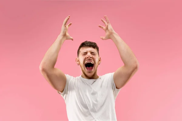 Ganhar o sucesso homem feliz extático celebrando ser um vencedor. Imagem energética dinâmica do modelo masculino — Fotografia de Stock