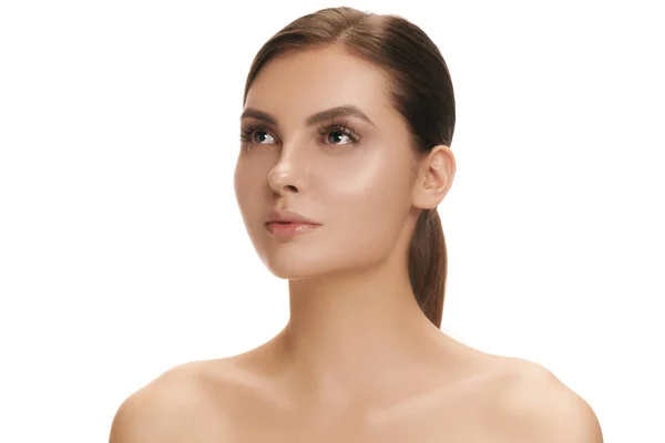 Beautiful Girl face. Perfect skin — Stock Photo, Image