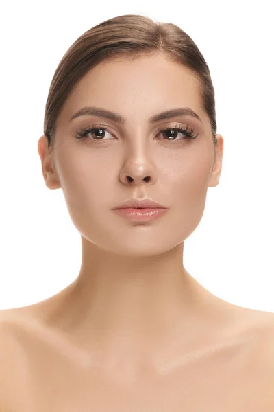 Beautiful Girl face. Perfect skin — Stock Photo, Image