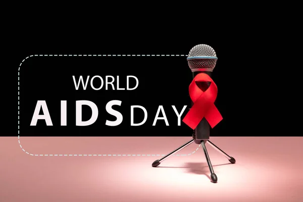 Aids Awareness Sign Red Ribbon. World Aids Day concept. — Stock Photo, Image