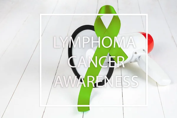 Cinta verde lima para el linfoma El cáncer y la conciencia de la salud mental — Foto de Stock