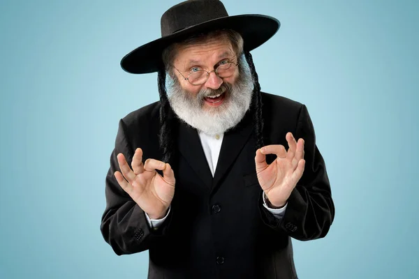 Eski üst düzey Ortodoks Hasdim Yahudi adam portresi — Stok fotoğraf