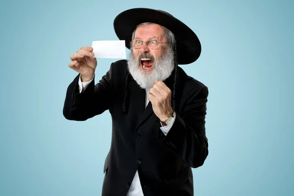 Retrato de um homem judeu ortodoxo sênior Hasdim — Fotografia de Stock