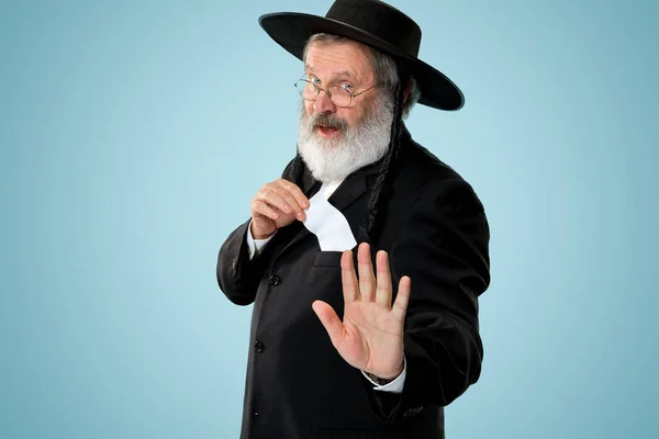 Portrét Hasdim senior ortodoxní židovské muže — Stock fotografie