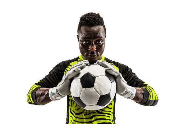 One african soccer player goalkeeper Royalty Free Stock Images