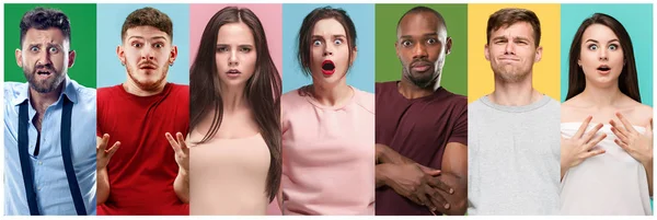 The collage of surprised people — Stock Photo, Image