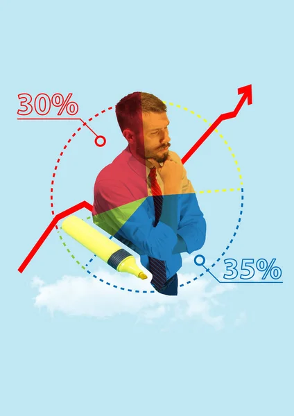 Empresa y línea gráfica, creación de conceptos de negocio . — Foto de Stock