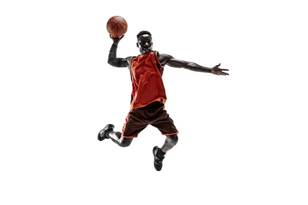 Portrait complet d'un joueur de basket-ball avec balle — Photo