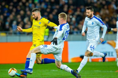Uefa Avrupa Ligi sırasında eylem Dinamo Kiev ve Chelsea oyuncu 18 yuvarlak