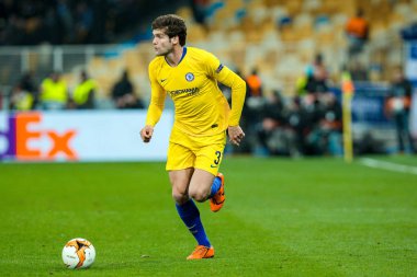 Marcos Alonso Chelsea Şampiyonlar Ligi sırasında eylem yuvarlak 1 8