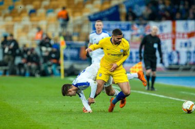 Uefa Avrupa Ligi sırasında eylem Dinamo Kiev ve Chelsea oyuncu 18 yuvarlak