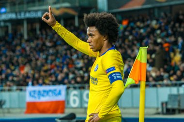 Uefa Avrupa Ligi sırasında eylem Chelsea Willian yuvarlak 1 8