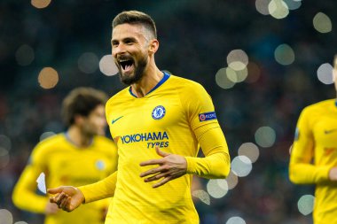 Madridli oyuncuların Chelsea bir gol Uefa Avrupa Ligi sırasında 1 8