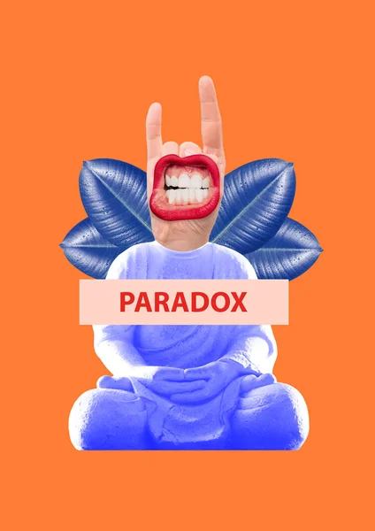 Paradox. Modern design. Contemporary art collage. — Stock Photo, Image
