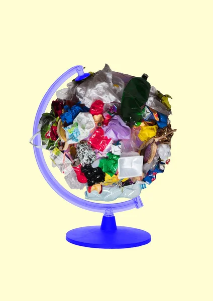 Der schmutzige Planet. modernes Design. Collage zeitgenössischer Kunst. — Stockfoto