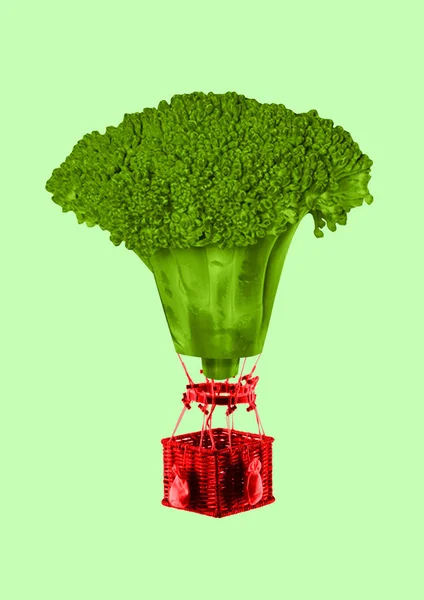 Вегетарианство. Современный дизайн. Коллаж современного искусства . — стоковое фото
